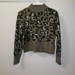 Cheetah Print Cropped Sweater